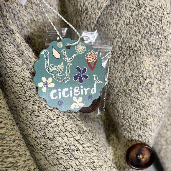 NWT CiCiBird Women's Cozy Heather Oatmeal Shacket Coat - Midi-Length - Picture 6 of 6